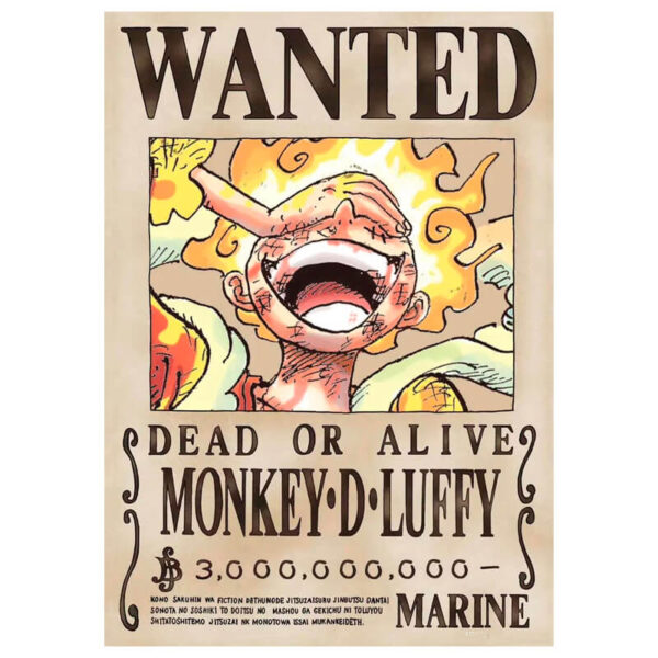 poster wanted luffy one piece