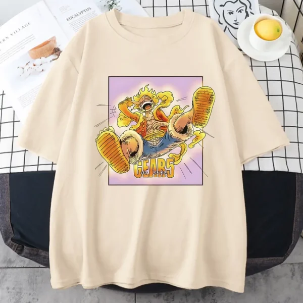 camiseta beige luffy gear 5