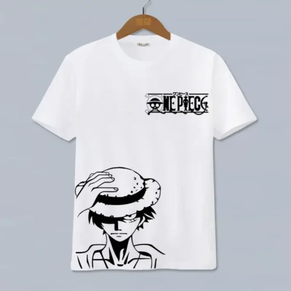 camiseta blanca luffy