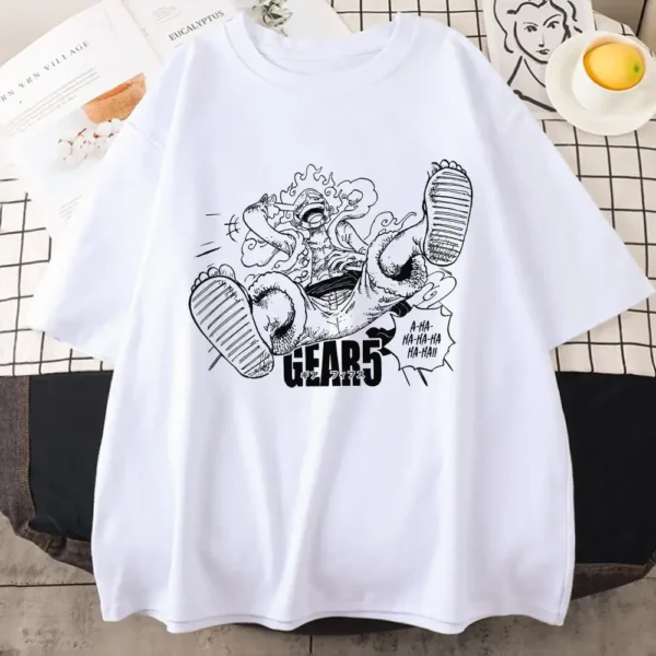 camiseta blanca luffy gear 5