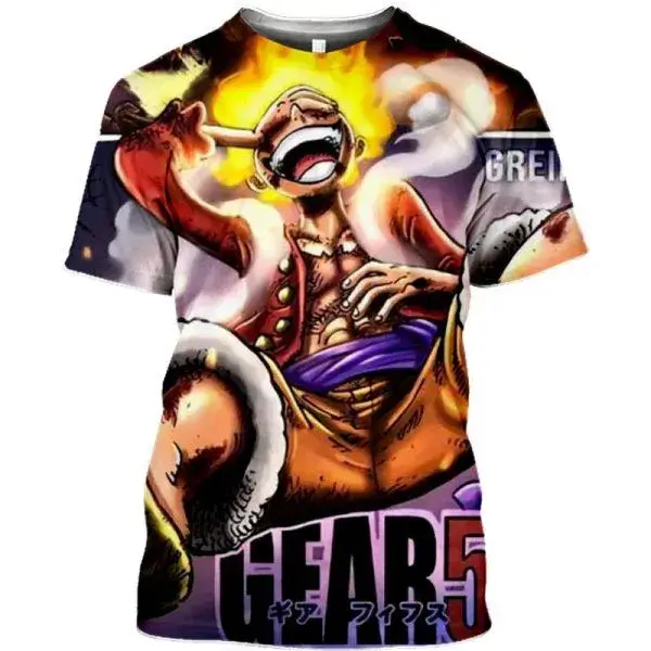 camiseta de luffy gear 5 one piece