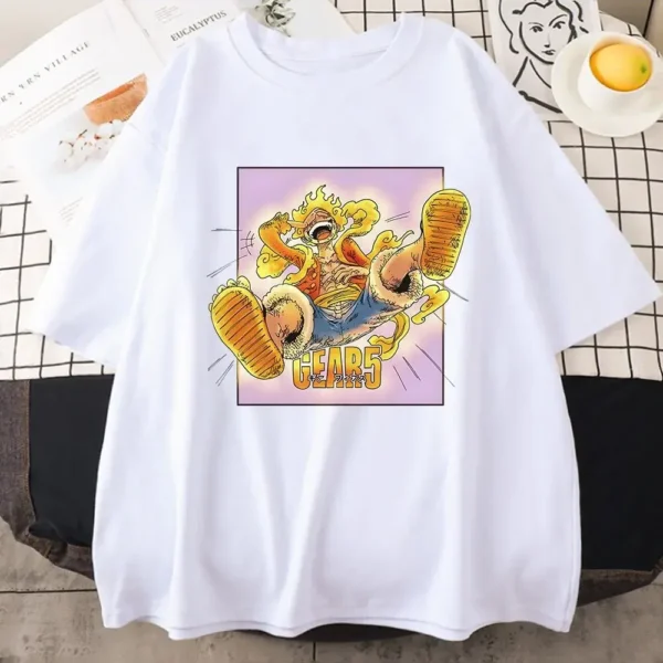 camiseta luffy gear 5 blanca