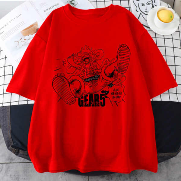 camiseta roja luffy gear 5