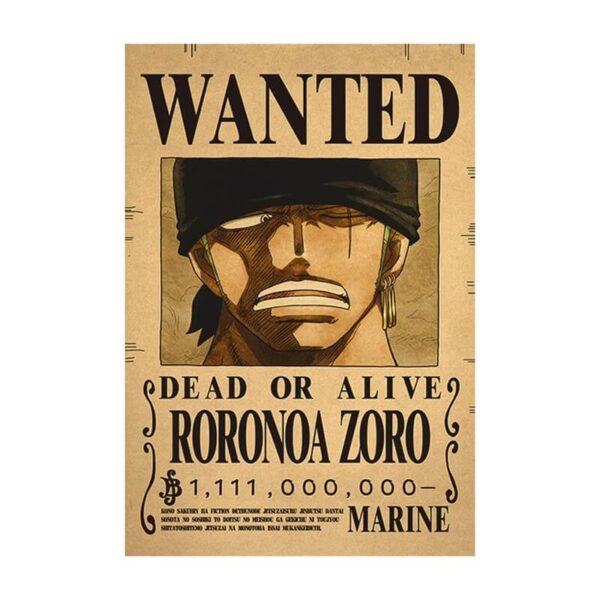 poster wanted zoro