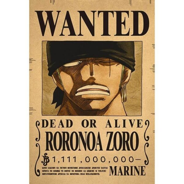 poster wanted zoro