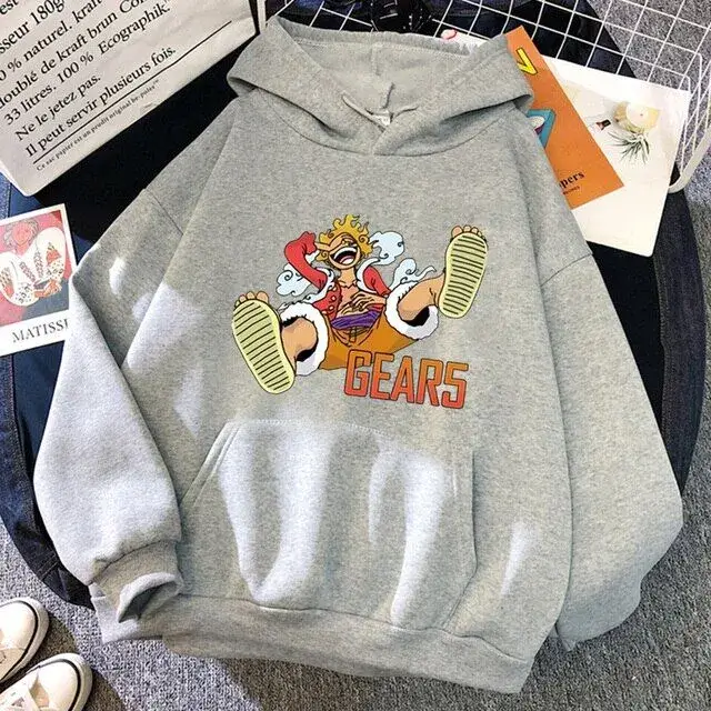 sudadera gris luffy gear 5 sudadera gris luffy gear 5