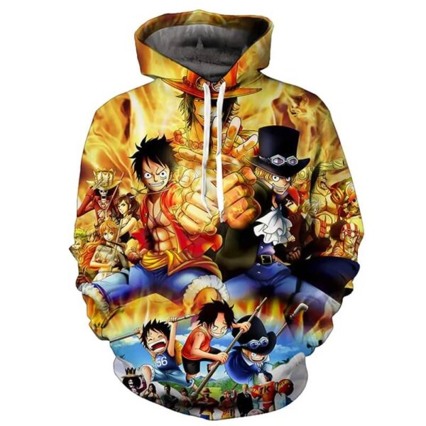 sudadera one piece luffy ace sabo