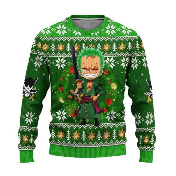 sudadera one piece zoro navidad