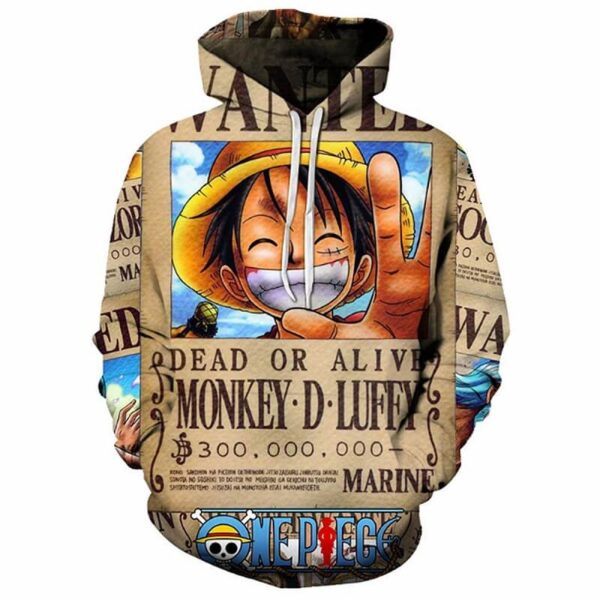 sudadera wanted luffy