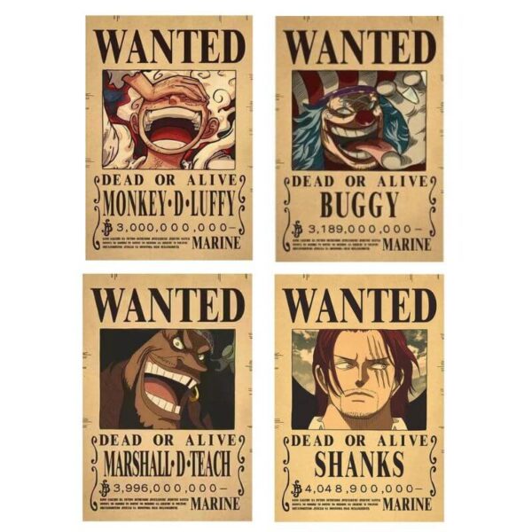 wanted luffy buggy shanks marshall d teach